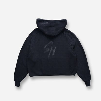 Knit Cropped Hoodie